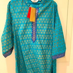 Women’s top with gold block print